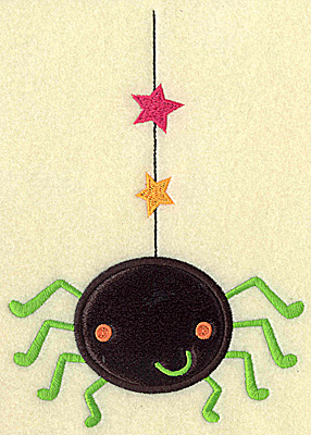 Embroidery Design: Spider hanging on web large applique<br> 6.98w X 4.95h