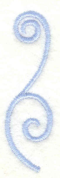 Embroidery Design: Scroll embellishment vertical<br>0.71w X 2.39h