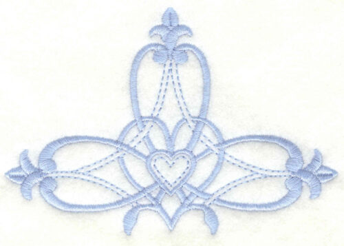 Embroidery Design: Cross embellishment<br>4.99w X 3.38