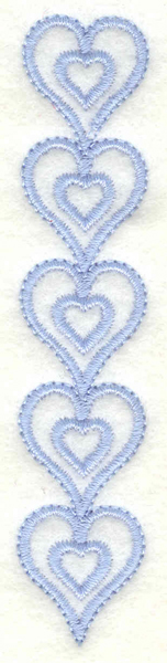 Embroidery Design: Hearts border vertical<br>0.78w X 3.90h | Embroidery Legacy Embroidery Design: Hearts border vertical<br>0.78w X 3.90h