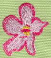 Embroidery Design: Heavenly Hibiscus 1 (small)<br>1.36" x 1.60"