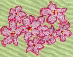 Embroidery Design: Heavenly Hibiscus Group 2 (small)<br>4.03" x 3.21"
