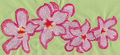 Embroidery Design: Heavenly Hibiscus Group 3<br>10.53" x 4.77"
