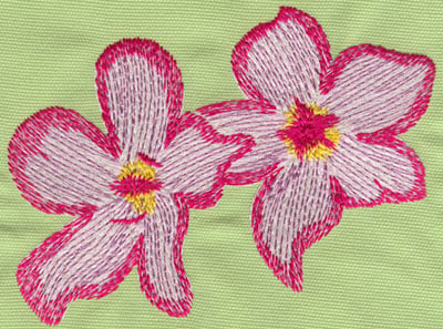 Embroidery Design: Two Heavenly Hibiscus 3<br>6.07" x 4.63"