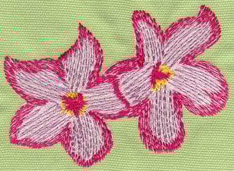 Embroidery Design: Two Heavenly Hibiscus<br>4.48" x 3.29"