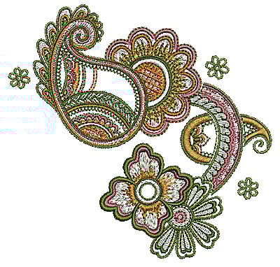 Embroidery Design: Henna design floral 2<br> 4.98w X 4.81h | Embroidery Legacy Embroidery Design: Henna design floral 2<br> 4.98w X 4.81h