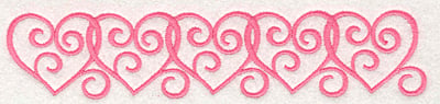 Embroidery Design: Swirly Heart Border<br>7.00w X 1.46h