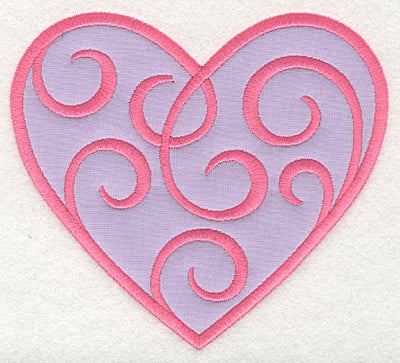 Embroidery Design: Swirly Heart 1 applique<br>5.5w X 5.00h