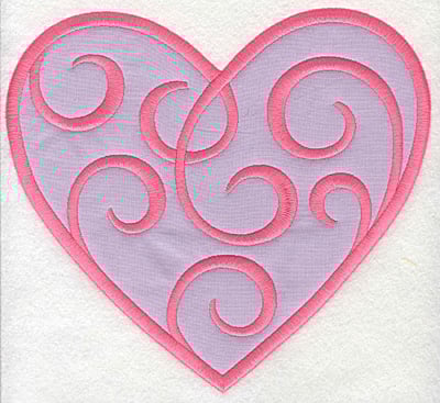 Embroidery Design: Swirly Heart 2 applique<br>8.30w X 7.50h