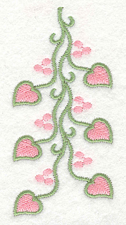 Embroidery Design: Heart Vine with Berries Short<br>1.85w X 3.88h
