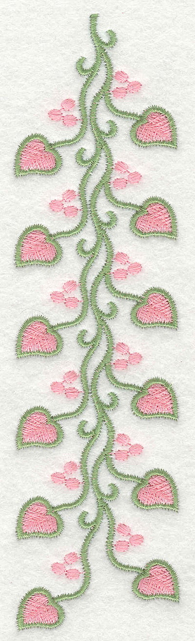 Embroidery Design: Heart Vine with Berries Long<br>1.85w X 7.03h