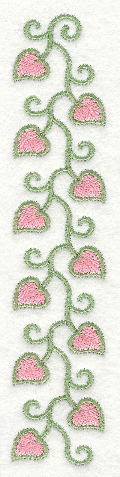 Embroidery Design: Fancy Heart Vine Long<br>1.36w X 6.61h