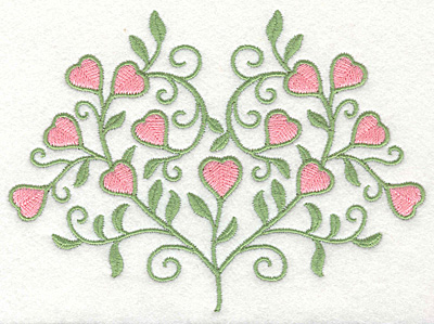 Embroidery Design: Fancy Heart Vine Plant<br>6.46w X 4.66h