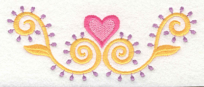 Embroidery Design: Heart Motif 2 Large<br>5.00w X 2.00h