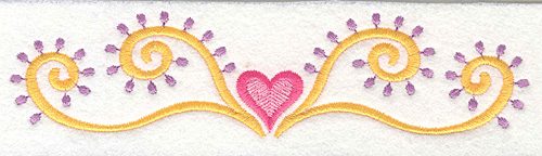 Embroidery Design: Heart Motif 3 Large<br>6.65w X 1.62h