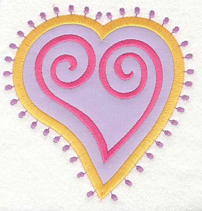 Embroidery Design: Heart Motif Large applique<br>4.82w X 5.00h