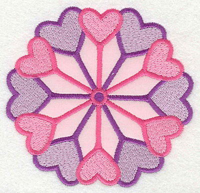 Embroidery Design: Heart Wheel Large applique<br>3.82w X 3.66h