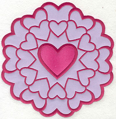 Embroidery Design: Heart Circle Large applique<br>7.29w X 7.53h
