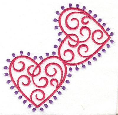 Embroidery Design: Fashion Hearts Corner<br>4.13w X 4.12h