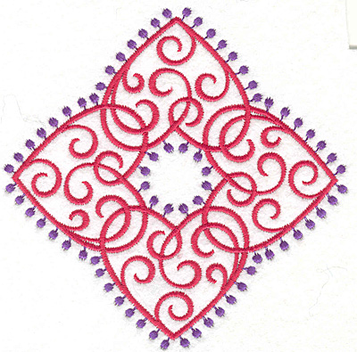 Embroidery Design: Fashion Hearts Diamond<br>4.98w X 4.98h