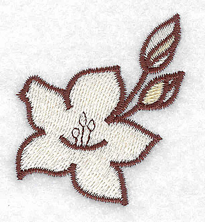 Embroidery Design: Lily with buds<br> 1.84w X 2.14h