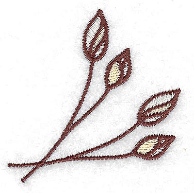 Embroidery Design: Floral buds<br> 2.35w X 2.46h