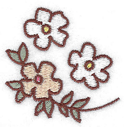 Embroidery Design: Blossom trio<br> 2.23w X 2.24h