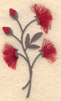 Embroidery Design: Flower C fringe<br>2.10w X 3.81h