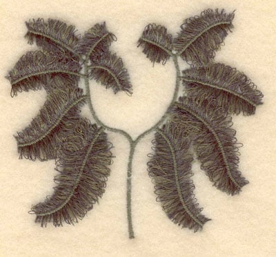 Embroidery Design: Maidenheair Fern fringe<br>3.85w X 3.42h