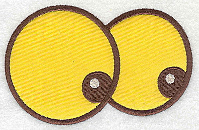 Embroidery Design: Googlie eyes applique<br> 4.70w X 3.01h | Embroidery Legacy Embroidery Design: Googlie eyes applique<br> 4.70w X 3.01h