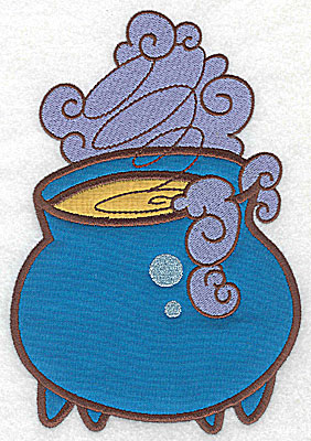Embroidery Design: Witches cauldron double applique<br> 6.92w X 4.78h | Embroidery Legacy Embroidery Design: Witches cauldron double applique<br> 6.92w X 4.78h