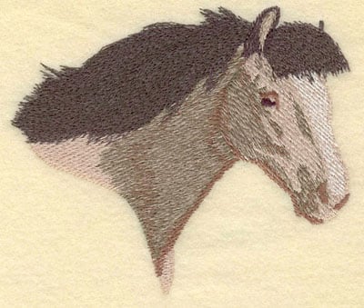 Embroidery Design: Horse Head Facing Right Large<br>5.01w X 4.28h | Embroidery Legacy Embroidery Design: Horse Head Facing Right Large<br>5.01w X 4.28h