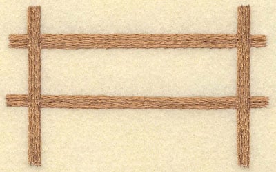 Embroidery Design: Wooden Fence<br>3.98w X 2.48h