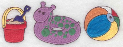 Embroidery Design: Border pail inner tube beach ball large<br>5.71w X 2.08h