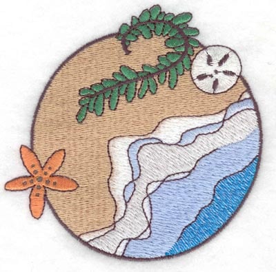 Embroidery Design: Waves on shore <br>3.90w X 3.84h