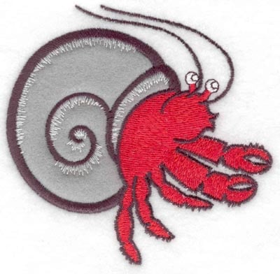Embroidery Design: Hermit crab applique small<br>3.88w X 3.90h