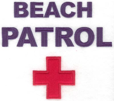 Embroidery Design: Beach patrol applique<br>7.49w X 6.59h