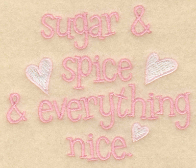 Embroidery Design: Sugar and spice<br>3.30w X 3.91h