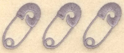 Embroidery Design: Diaper pins three<br>3.91"w X 1.52"h