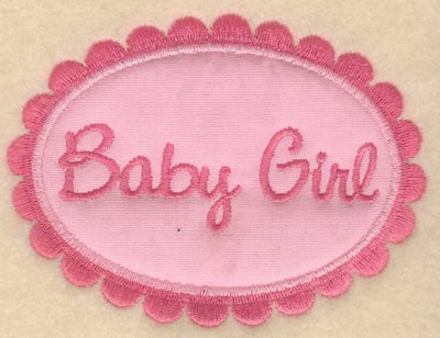 Embroidery Design: Baby Girl applique<br>3.91"w X 2.95"h