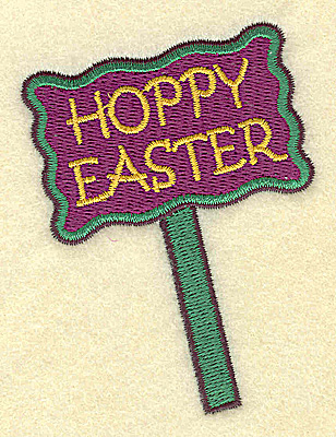 Embroidery Design: Hoppy Easter sign small<br> 2.56w X 3.40h