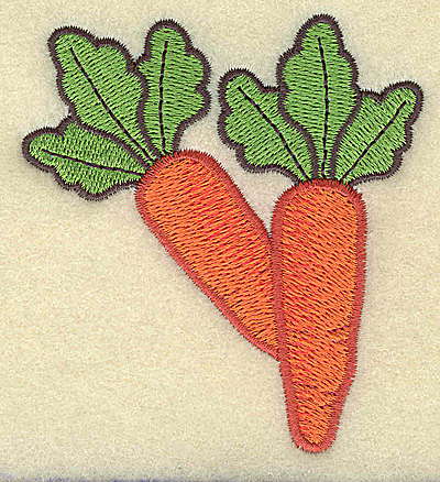 Embroidery Design: Two carrots large<br> 3.08w X 3.35h