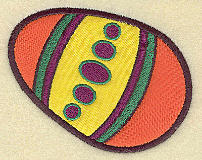 Embroidery Design: Easter egg C double applique<br> 3.81w X 2.97h