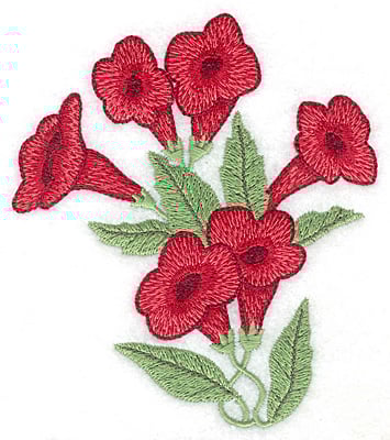 Embroidery Design: Trumpet flower bouqet large<br> 4.41w X 5.00h