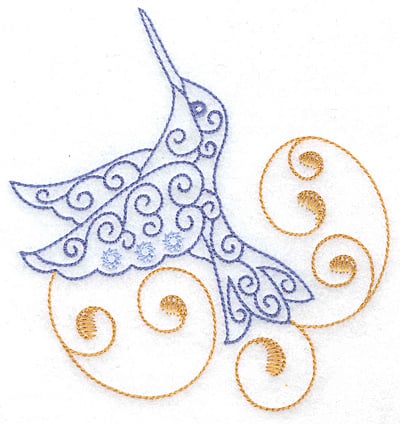 Embroidery Design: Hummingbird swirl C large<br> 4.65w X 4.97h
