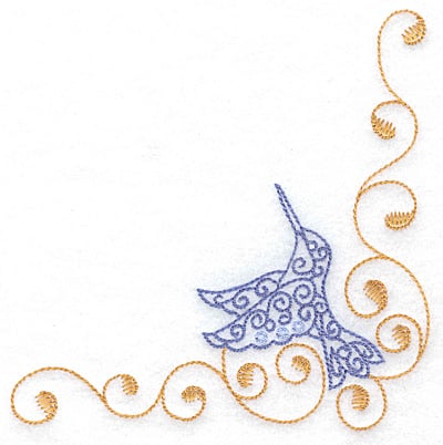 Embroidery Design: Hummingbird right corner large<br> 4.97w X 4.98h