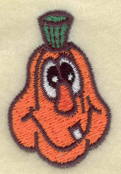 Embroidery Design: Pumpkin with one tooth small<br> 1.27w X 1.90h
