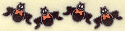 Embroidery Design: Bats in a row<br> 6.96w X 1.67h