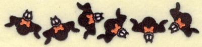 Embroidery Design: Bats in a row small<br> 6.96w X 1.54h