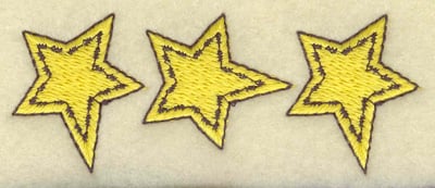 Embroidery Design: Star trio<br> 3.44w X 1.34h